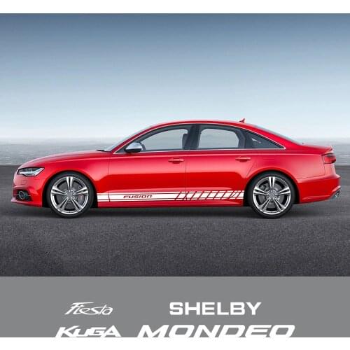 2PCS Car Door Side Vinyl Stickers For Ford Fiesta Mondeo Fusion Explorer Escape Shelby Edge Ecosport Kuga Mustang Accessories