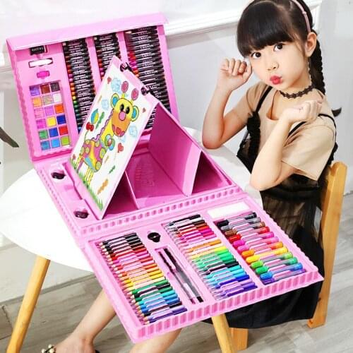 208 Childrens Painting Set School Supplies Watercolor Pen Crayon Combination Painting Stationery Package
