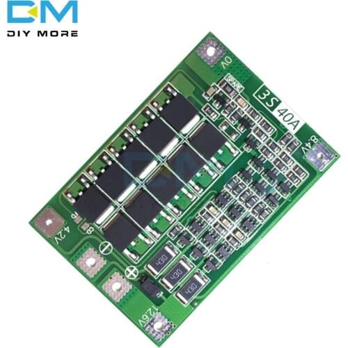 3S 3 Serial Cell 40A 11.1V 12.6V 18650 26650 Polymer Lithium Battery Protection Board For Drill Current Balance Module
