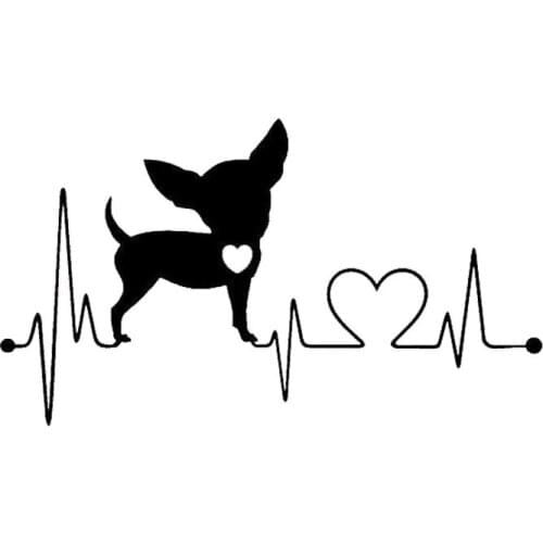 Chihuahua Heartbeat Dog Car Sticker Creative PVC Window Decoration Cars Accessories Fashion Interesting Animal Waterproof Decal