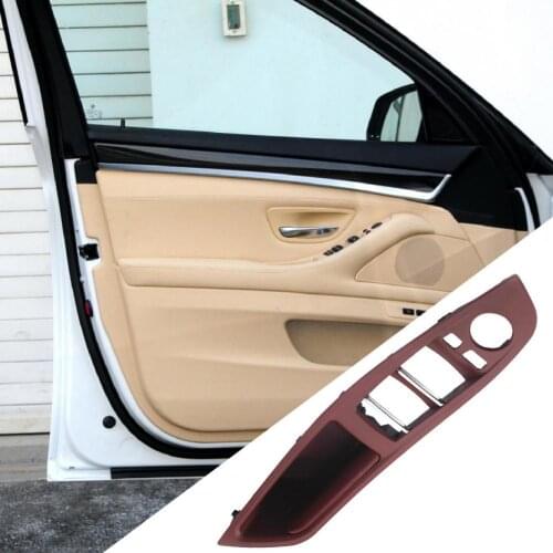 Car Front Left Window Switch Control Panel Wine Red Trim Bezel with Side Bar51417261933 for BMW F10 10-16 Auto Replacement Parts