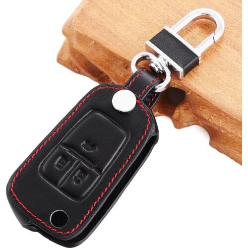 3 Button Genuine Leather Car fold Key Holder Case Cover For Opel Mokka Astra h g j Corsa Antara Meriva Zafira Insignia