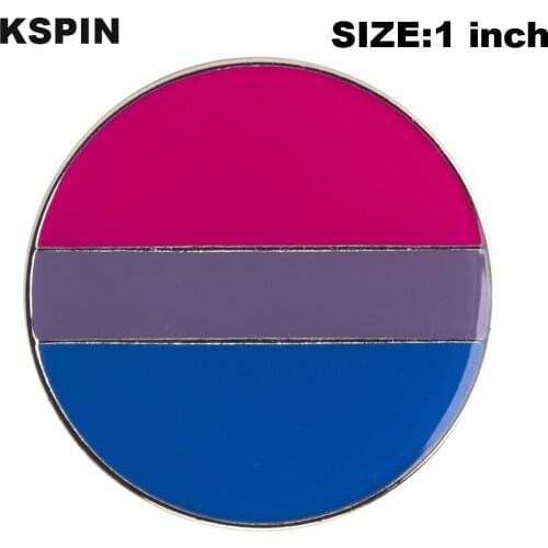 Bisexual Pride Rainbow Flag Rozet Metal Chapas Metalicas Pins Icon Backpack Brooch for Gift XY0314