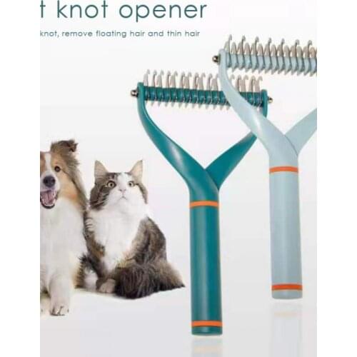 Pet Cat Dog Double Sided Open Knot Comb Long Curly Hair Fur Grooming Trimming Tools Matted Pet Hair Removal Comb S/L