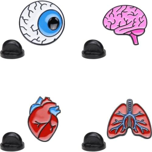 Teeth Eye Brain Pin Badge Organ Colorful Stethoscope Lapel Enamel Pins Doctor Nurse Metal Denim Jackets Brooch Jewelry 2020