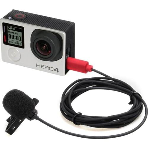 ESMIC-01G Lavalier Microphone Condenser Mic for GoPro HERO 3 3+ 4 5 Action Camera with Wind Muff