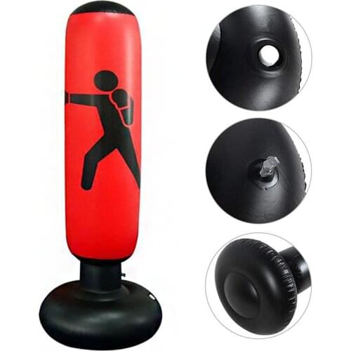 Inflatable Boxing Bag PVC Thickening Boxing Pillar Weighted Fight Column Punching Bag Fitness Practicing Karate Taekwondo MMA