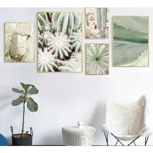 Wall Art Canvas Painting Desert Plant Cactus Aloe Green Nordic Posters And Prints Wall Pictures For Living Room Salon Decor