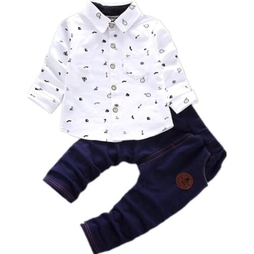 New Spring Autumn Baby Boys Clothes Suit Children Cotton Shirt Pants 2Pcs/sets Toddler Fashion Clothing Infant Kids Tracksuits