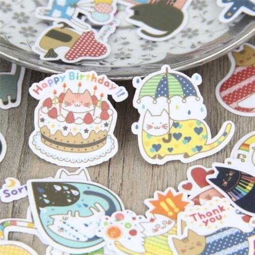 New 40 pcs Meng cat creative for phone car Label Decorative Stationery Stickers Scrapbooking DIY Diary Album toy Sticker