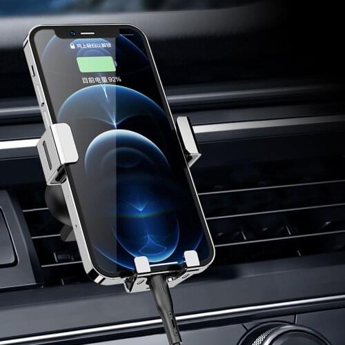 New Gravity Car Holder Aluminum Glass Phone Air Vent Clip Mount Mobile Cell Stand Smartphone GPS For iPhone 12 11 XS X XR Xiaomi