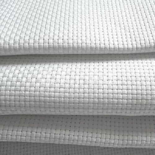 ONEROOM FREE Shipping Top Quality 14ST 14CT cross stitch canvas white color any size, 100cmx150cm, with lockstitching