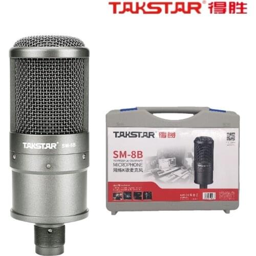 Original Takstar SM-8B-S/ SM-8B Condenser Microphone Computer Karaoke Microphone For Live Broadcast Recording, with suitcase