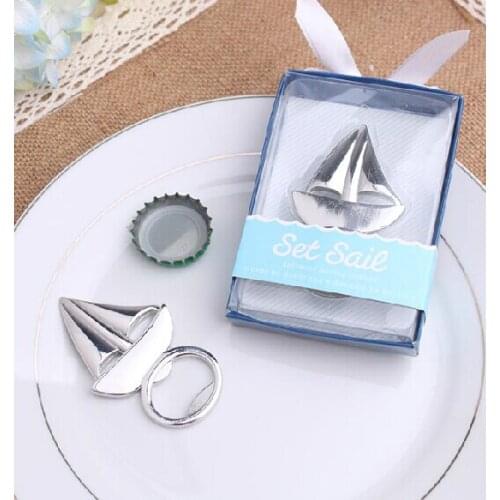 20pcs/lot Sail Boat Bottle Opener Delicate Gift Box Packing Wedding & Part Gift Souvenirs
