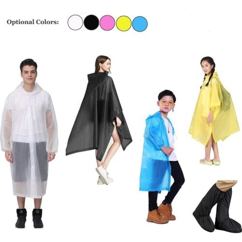 Portable Transparent Raincoat with Hood Women Men Tourism Outdoor Hiking Poncho Waterproof Rain Jacket PEVA Reusable Rain Coats