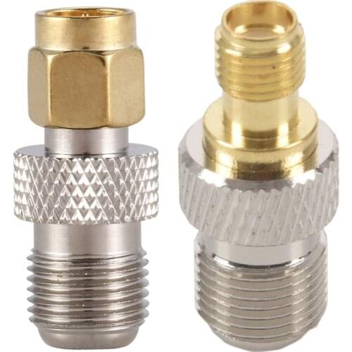 Retail 2Pcs RF Coaxial Coax Adapter : 1Pcs SMa Male To F Female & 1Pcs SMa Female To F Female,Silver