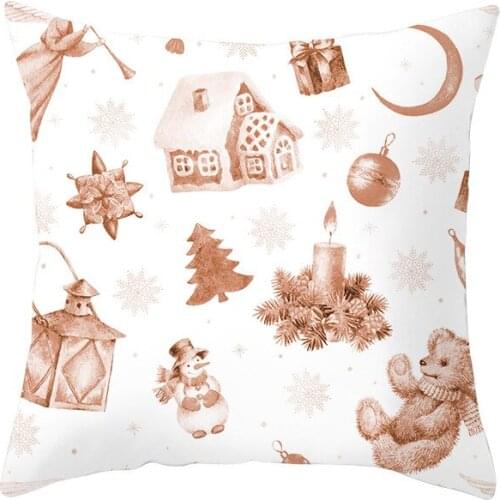 Merry Christmas Snowflake Pillow Cases Pink Gold Printed Pillowcases Home Textile For Christmas Home Decoration 2pc