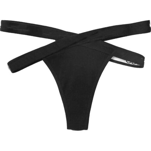 Sexy Thongs Panties Women Cotton G-string Panties Letter Bikini Underwear Girls Cross Belt Low-rise Underpants Lingerie