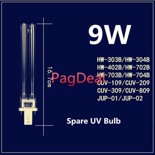 Sunsun 9w UV Lamp Bulb Spare Bulb for Sunsun Hw-303b 304b 404b Jup-01 Uv Canister Filter Cf400uv, Cf500uv, G23 2 Pin