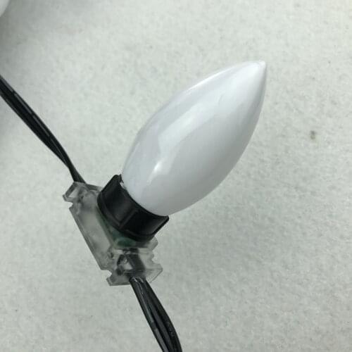 50nodes milky white DC12V WS2811 LED pixel module;IP68;with epoxy resin filled;transparent PC material and 18AWG all black wire