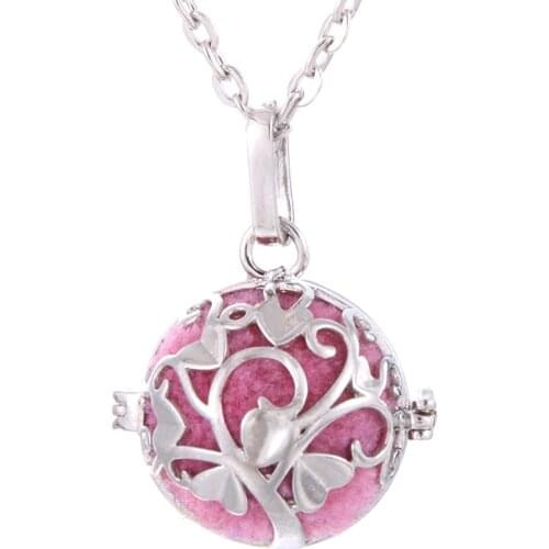 Life Tree aromatherapy cage Diffuser Necklace Lockets Pendant Perfume Essential Oil Aromatherapy Locket Necklace Pearl Cage