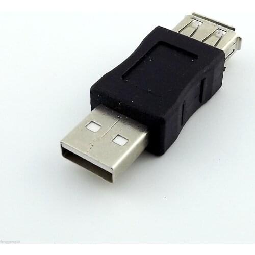 10pcs Black USB 2.0 A Male Plug To USB Female Adapter Converter Connector Gender Changer