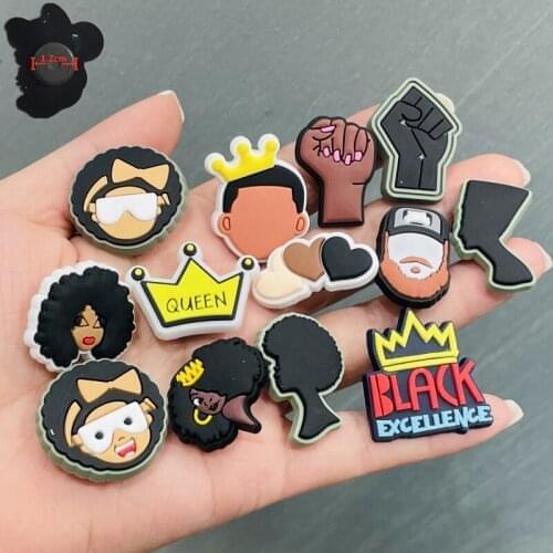 13PCS PVC Black Fridge Magnetic Sticker Queen Black Excellence Girl Fist Refrigerator Magnets Souvenir Gifts Stationery Toys