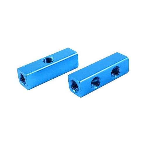 2 Pcs 13mm Thread 2 Positions Quick Connector Air Hose Manifold Block Splitter