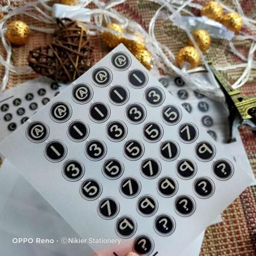 252 PCS\SET Black White Number Tags Sticker Retro Ddigital Labels Vintage Typewriter Date Plan Scrapbook Stickers Bullet Journal