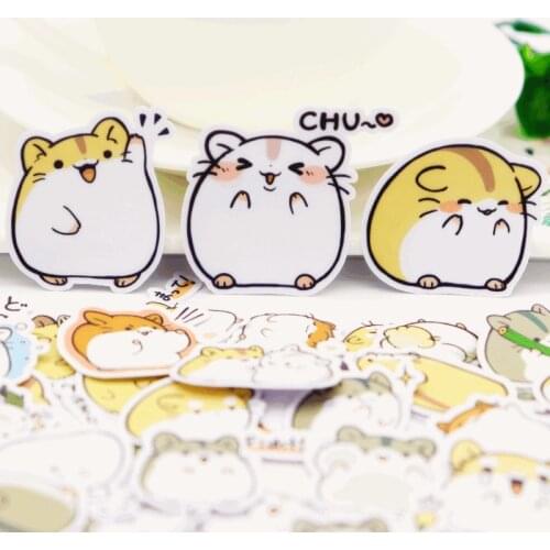 39pcs kawaii self-made hamster stickers for Car Styling Bike Motorcycle Phone book Travel Luggage toy Funny Sticker Bomb Decals