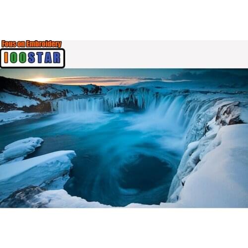 DIY 3D Diamond painting landscape Full Square Diamond embroidery Cross stitch snow Full Round Diamond mosaic waterfall Sale