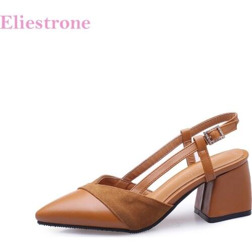 Summer Brand New Brown Black Women Casual Sandals Sweet High Heel Office Lady Shoes SA313 Plus Big Small Size 10 32 43 46
