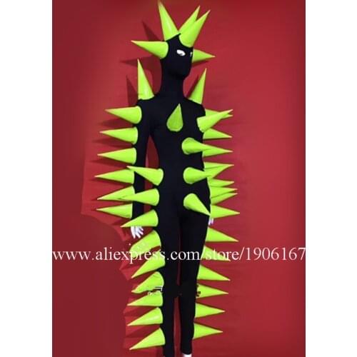 Nightclub Bar Fluorescent Hedgehog Clothes Party Halloween Dress Female Singer Dj Ds Dance Team Costumes Stage Props Event Suit