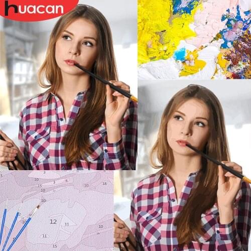 HUACAN Oil Painting By Numbers Photo Custom Paint Pictures Drawing Canvas Coloring By Number Children Family DIY Gift Home Decor