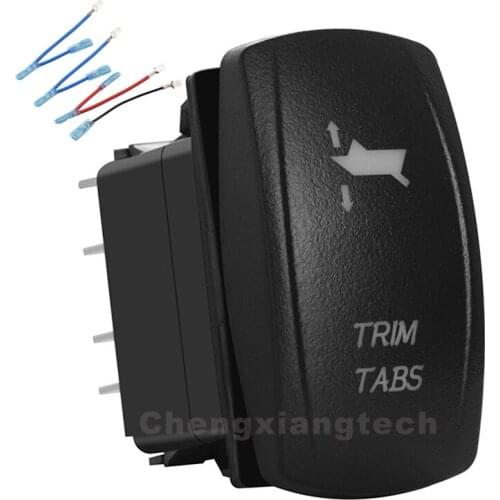 Red/white/blue/orange)Led Trim Tabs Car Boat Rocker Switch 7Pin (On)Off(On) 12V/20A 24V/10A Jumper Wires Set Circuit Breaker
