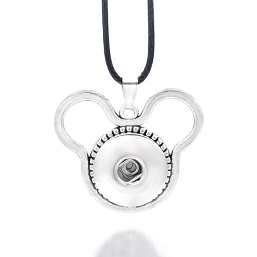 Hot Fashion Interchangeable Flower Ginger Necklace 084 Fit 18mm Snap Button Pendant Necklace Charm Jewelry For Women Gift