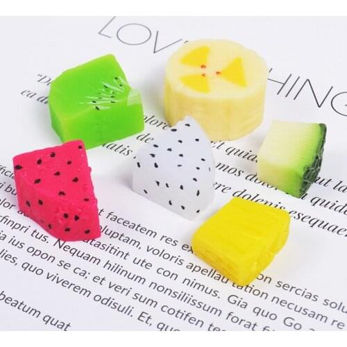 10pcs Kawaii Fruits Resin Miniature Food Art Supply Flatback Cabochon DIY hair Bow Center Scrapbooking Phone decoration