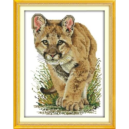 Joy Sunday Lion Animal Design Needlework Sets 11CT14CT Chinese Cross Stitch Set For Embroidery Counted Cross Stitch Kit Painting