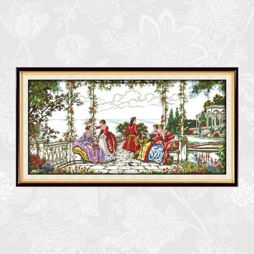 Joy sunday Aristocratic life Aida Cross-stitch Kits DIY Handmade Needlework Printed on Canvas Embroidery Sets Accessory Tools