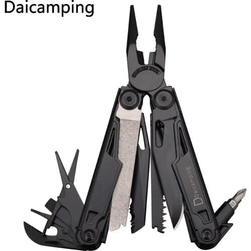 Outdoors 18 In 1 Wire Cable Stripper Camping Multitools Kit Multi Pliers Multifunctional 7CR17MOV Folding Knife Hand Tools Set