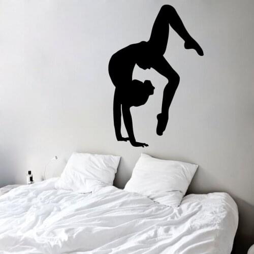 Wall Decal Gymnast Sport Gymnastics Art Mural Vinyl Wall Stickers Kid Nursery Baby Room Bedding Yoga Home Decor 3105