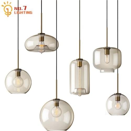 Nordic Luxury Industrial Restaurant Glass Pendant Lights Led E27 Simple Modern Light Fixtures Dining/Living Room Coffee Store