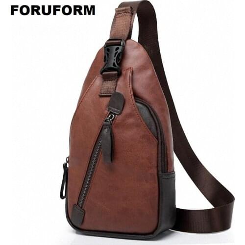 2020 New Arrived Male Chest Bag Mens Casual Shoulder PU Leather Crossbody Bags Travel Chest Pack Messenger Bag LI-2390