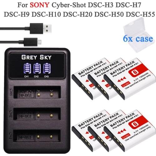 NP-BG1 NP BG1 FG1 NP-FG1 Battery akku+ 3lots Charger for SONY Cyber-shot DSC-H3 DSC-H7 DSC-H9 DSC-H10 DSC-H20 DSC-H50 DSC-H55