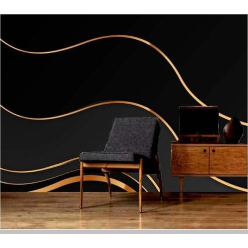 Papel de parede Modern golden geometric lines simple abstract luxury wallpaper mural,living room bedroom wall papers home decor