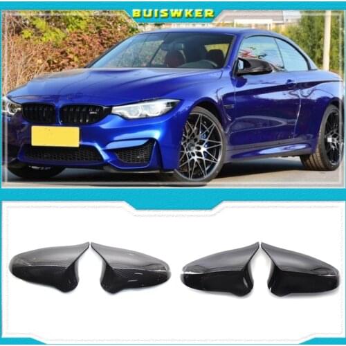 A Pair Carbon Fiber Car Rear View Side Mirror Cover Caps Shell For BMW F80 F82 M4 For LHD 2015 2016 2017 2018