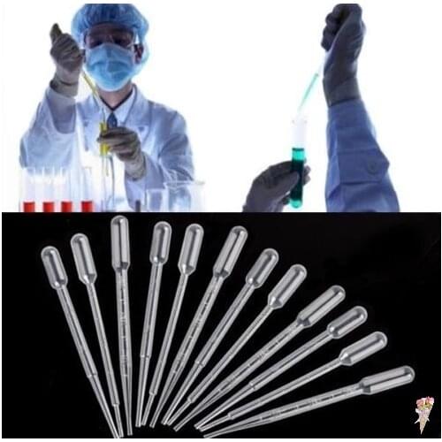 10pcs 3ML Pipettes Plastic Disposable Graduated Pasteur Pipette Dropper Polyethylene Makeup Tools Laboratory Tools