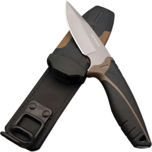 DuoClang Outdoor Camping Survival 5CR17MOV Steel Fixed Blade Knife Gun Titanium Coating Tactical Military Folding Knives