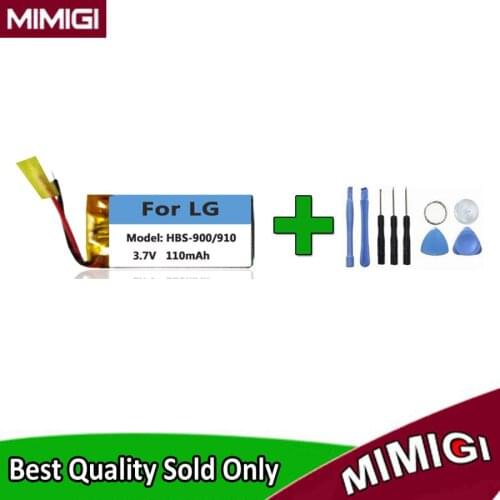 Full new Toolsets 110mAh AEC501224 Replace Battery for LG HBS-900 HBS-910 HBS-1100 Bluetooth Headest Batterie Accumulator