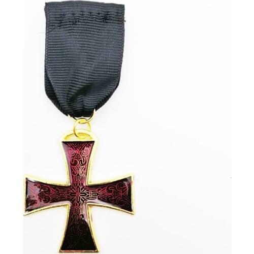 Templar Knight Red Cross Medal Jewelry 1870 Iron Cross EK2 Prussian Military Meditation Masonic Knight Red Cross Jewelry Badge